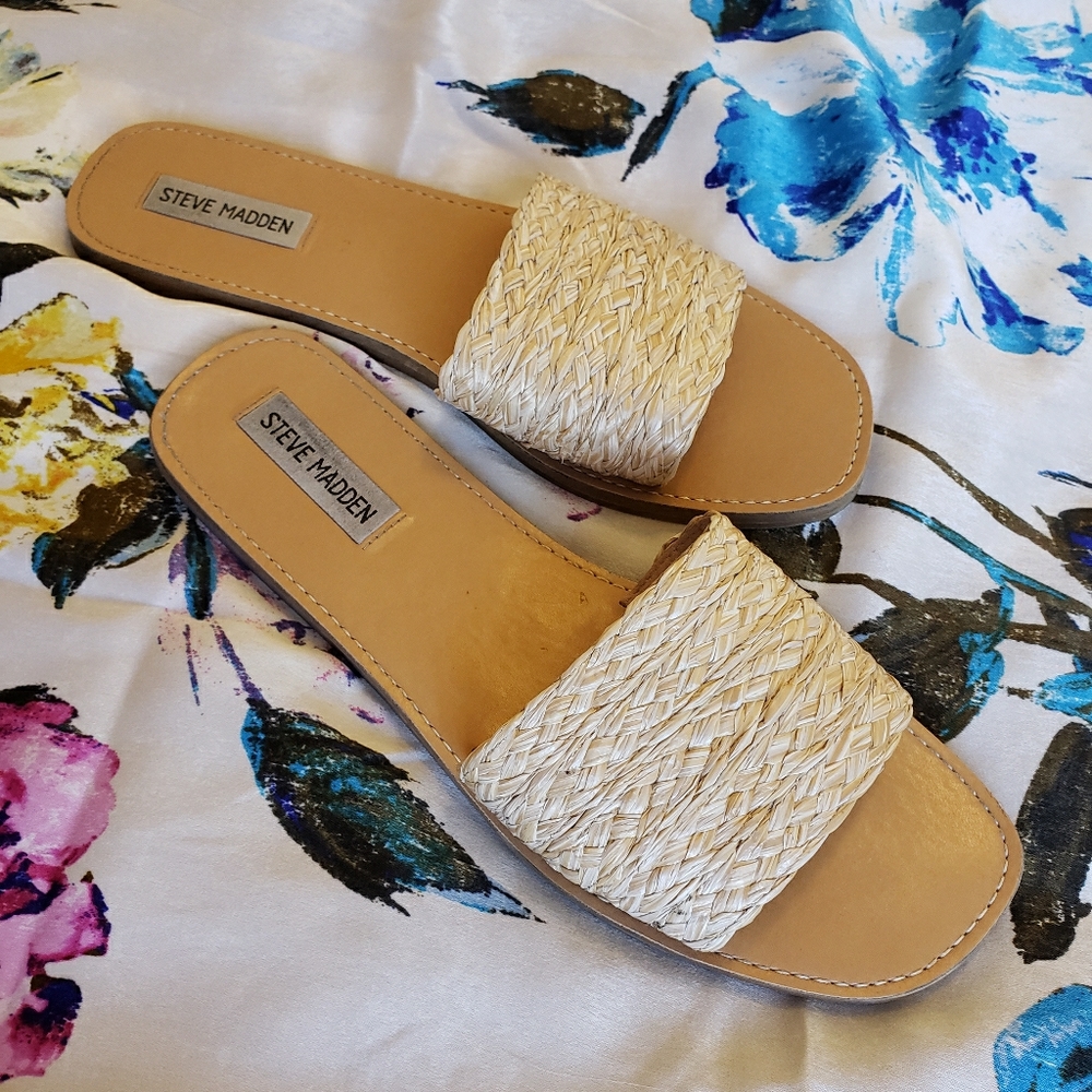 Steve Madden jute woven straw natural sandals